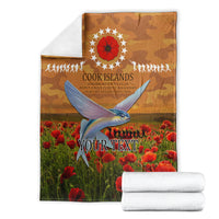 Cook Islands ANZAC Day Personalised Blanket with Poppy Field LT9 - Polynesian Pride