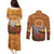 Cook Islands ANZAC Day Personalised Couples Matching Puletasi and Long Sleeve Button Shirt with Poppy Field LT9 - Polynesian Pride