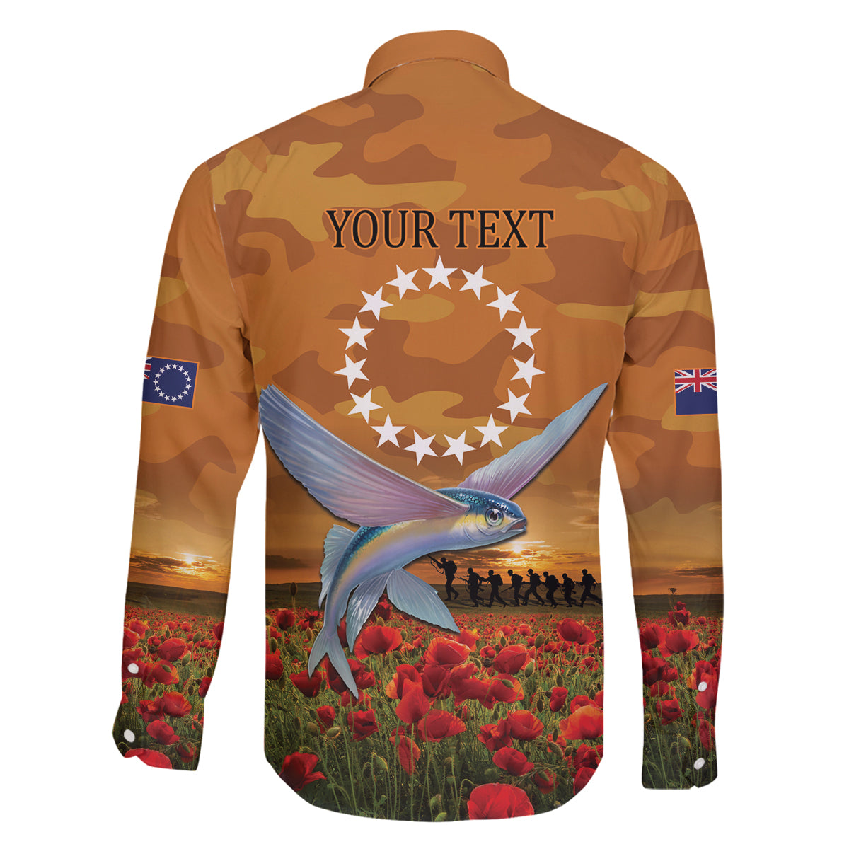 Cook Islands ANZAC Day Personalised Family Matching Puletasi and Hawaiian Shirt with Poppy Field LT9 - Polynesian Pride