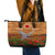 Cook Islands ANZAC Day Personalised Leather Tote Bag with Poppy Field LT9 - Polynesian Pride