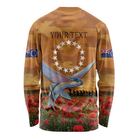 Cook Islands ANZAC Day Personalised Long Sleeve Shirt with Poppy Field LT9 - Polynesian Pride