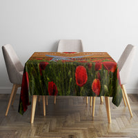 Cook Islands ANZAC Day Personalised Tablecloth with Poppy Field LT9 - Polynesian Pride
