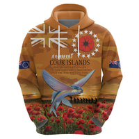 Cook Islands ANZAC Day Personalised Zip Hoodie with Poppy Field LT9 - Polynesian Pride