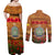 Niue ANZAC Day Personalised Couples Matching Off Shoulder Maxi Dress and Long Sleeve Button Shirt with Poppy Field LT9 - Polynesian Pride