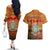 Niue ANZAC Day Personalised Couples Matching Off The Shoulder Long Sleeve Dress and Hawaiian Shirt with Poppy Field LT9 - Polynesian Pride