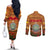 Niue ANZAC Day Personalised Couples Matching Off The Shoulder Long Sleeve Dress and Long Sleeve Button Shirt with Poppy Field LT9 - Polynesian Pride