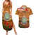 Niue ANZAC Day Personalised Couples Matching Summer Maxi Dress and Hawaiian Shirt with Poppy Field LT9 Art - Polynesian Pride