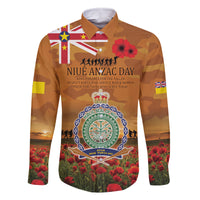 Niue ANZAC Day Personalised Family Matching Tank Maxi Dress and Hawaiian Shirt with Poppy Field LT9 Dad's Shirt - Long Sleeve Art - Polynesian Pride