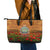 Niue ANZAC Day Personalised Leather Tote Bag with Poppy Field LT9 - Polynesian Pride