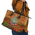 Niue ANZAC Day Personalised Leather Tote Bag with Poppy Field LT9 - Polynesian Pride