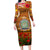 Niue ANZAC Day Personalised Long Sleeve Bodycon Dress with Poppy Field LT9 Long Dress Art - Polynesian Pride