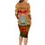 Niue ANZAC Day Personalised Long Sleeve Bodycon Dress with Poppy Field LT9 - Polynesian Pride