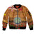 Niue ANZAC Day Personalised Sleeve Zip Bomber Jacket with Poppy Field LT9 Unisex Art - Polynesian Pride