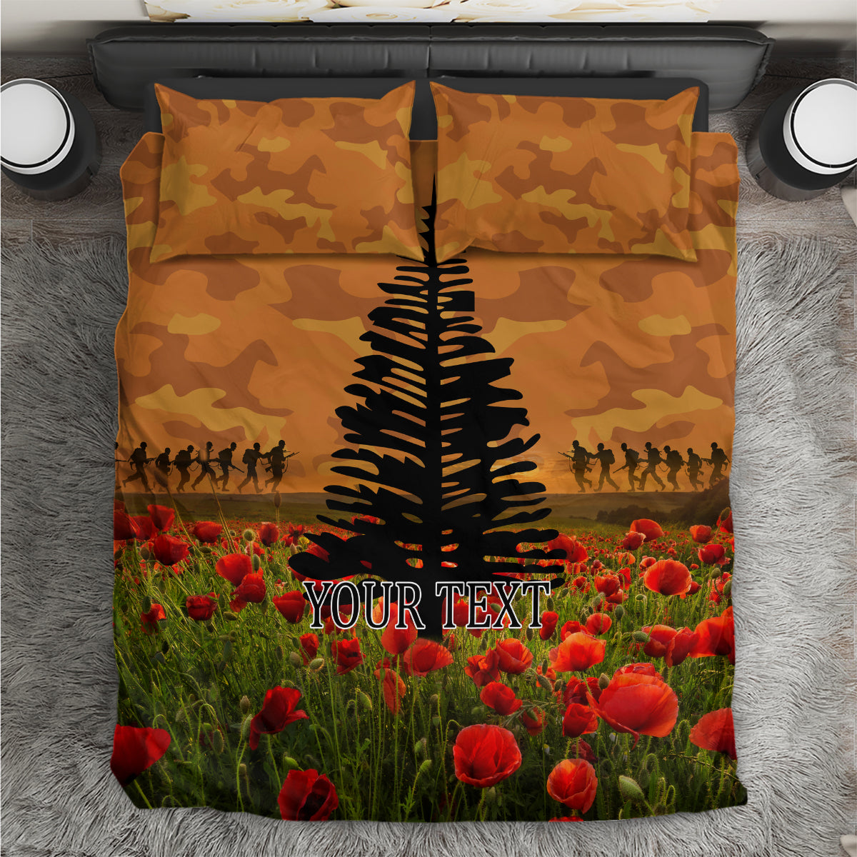 Norfolk Island ANZAC Day Personalised Bedding Set with Poppy Field LT9 Art - Polynesian Pride