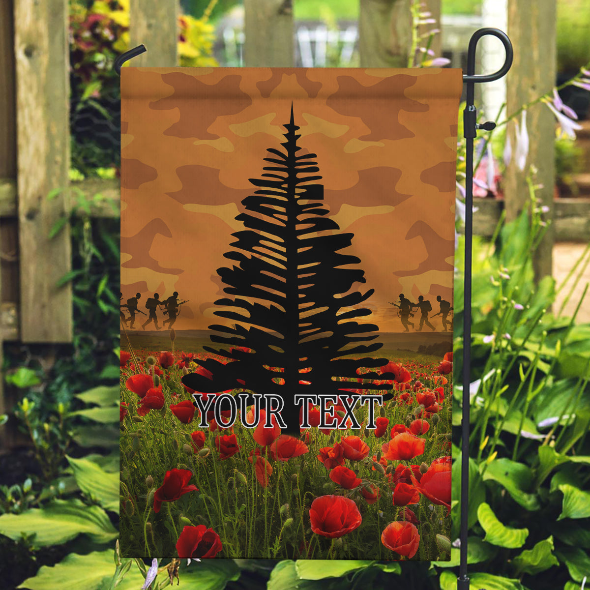 Norfolk Island ANZAC Day Personalised Garden Flag with Poppy Field LT9 Garden Flag Art - Polynesian Pride