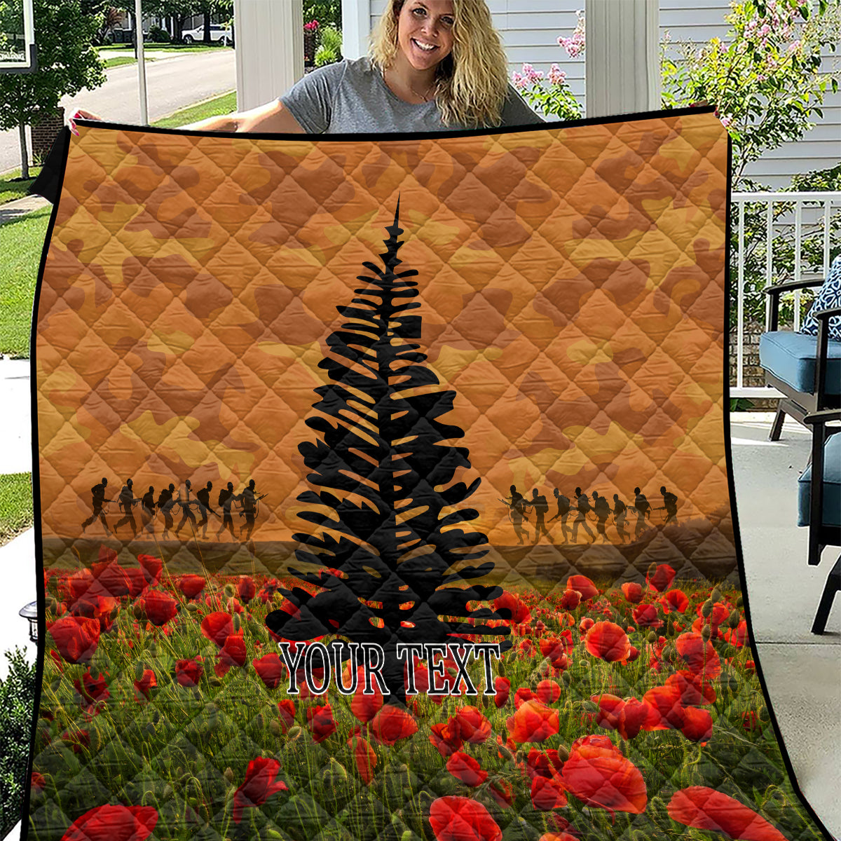 Norfolk Island ANZAC Day Personalised Quilt with Poppy Field LT9 Art - Polynesian Pride