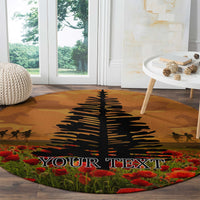 Norfolk Island ANZAC Day Personalised Round Carpet with Poppy Field LT9 - Polynesian Pride