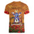 Norfolk Island ANZAC Day Personalised Women V Neck T Shirt with Poppy Field LT9 - Polynesian Pride