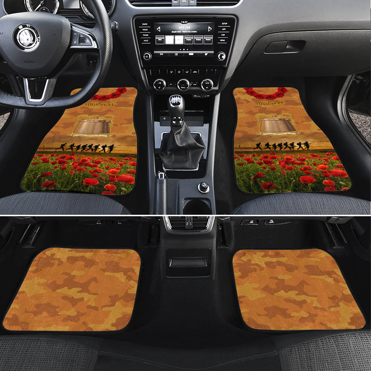 Tokelau ANZAC Day Personalised Car Mats with Poppy Field LT9 Art - Polynesian Pride