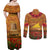 Tokelau ANZAC Day Personalised Couples Matching Off Shoulder Maxi Dress and Long Sleeve Button Shirt with Poppy Field LT9 - Polynesian Pride