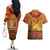 Tokelau ANZAC Day Personalised Couples Matching Off The Shoulder Long Sleeve Dress and Hawaiian Shirt with Poppy Field LT9 - Polynesian Pride