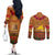 Tokelau ANZAC Day Personalised Couples Matching Off The Shoulder Long Sleeve Dress and Long Sleeve Button Shirt with Poppy Field LT9 - Polynesian Pride