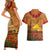 Tokelau ANZAC Day Personalised Couples Matching Short Sleeve Bodycon Dress and Hawaiian Shirt with Poppy Field LT9 - Polynesian Pride