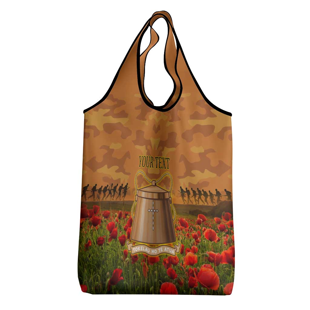 Tokelau ANZAC Day Personalised Grocery Bag with Poppy Field