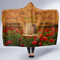 Tokelau ANZAC Day Personalised Hooded Blanket with Poppy Field LT9 - Polynesian Pride