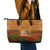 Tokelau ANZAC Day Personalised Leather Tote Bag with Poppy Field LT9 - Polynesian Pride