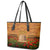 Tokelau ANZAC Day Personalised Leather Tote Bag with Poppy Field LT9 - Polynesian Pride