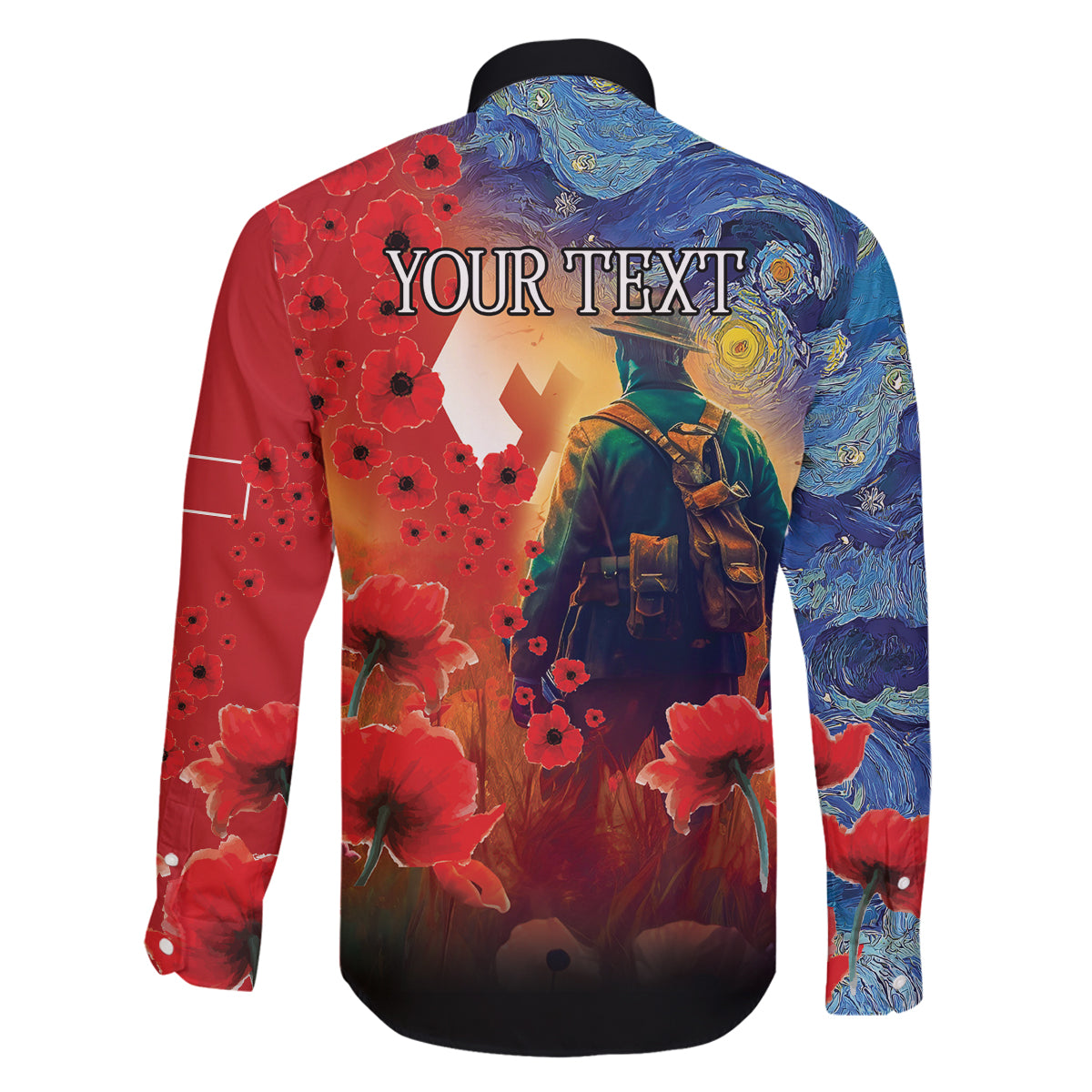 Tonga ANZAC Day Personalised Family Matching Puletasi and Hawaiian Shirt Soldier Te Tau Manatui Kinautolu with Poppy Field LT9 - Polynesian Pride