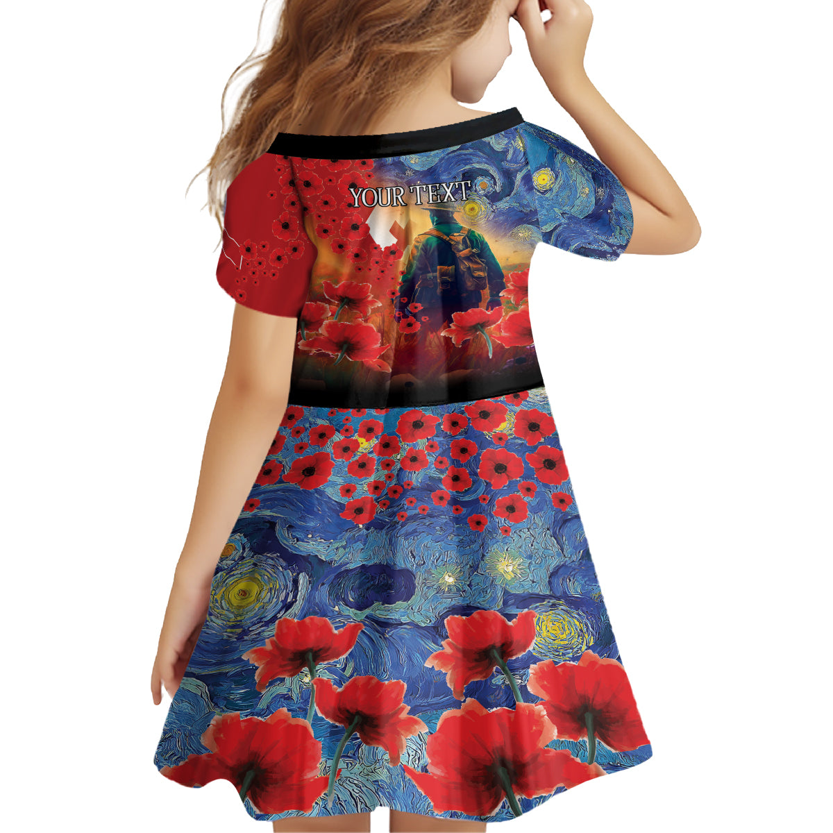 Tonga ANZAC Day Personalised Family Matching Tank Maxi Dress and Hawaiian Shirt Soldier Te Tau Manatui Kinautolu with Poppy Field LT9 - Polynesian Pride