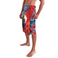 Tonga ANZAC Day Personalised Lavalava Soldier Te Tau Manatui Kinautolu with Poppy Field LT9 - Polynesian Pride