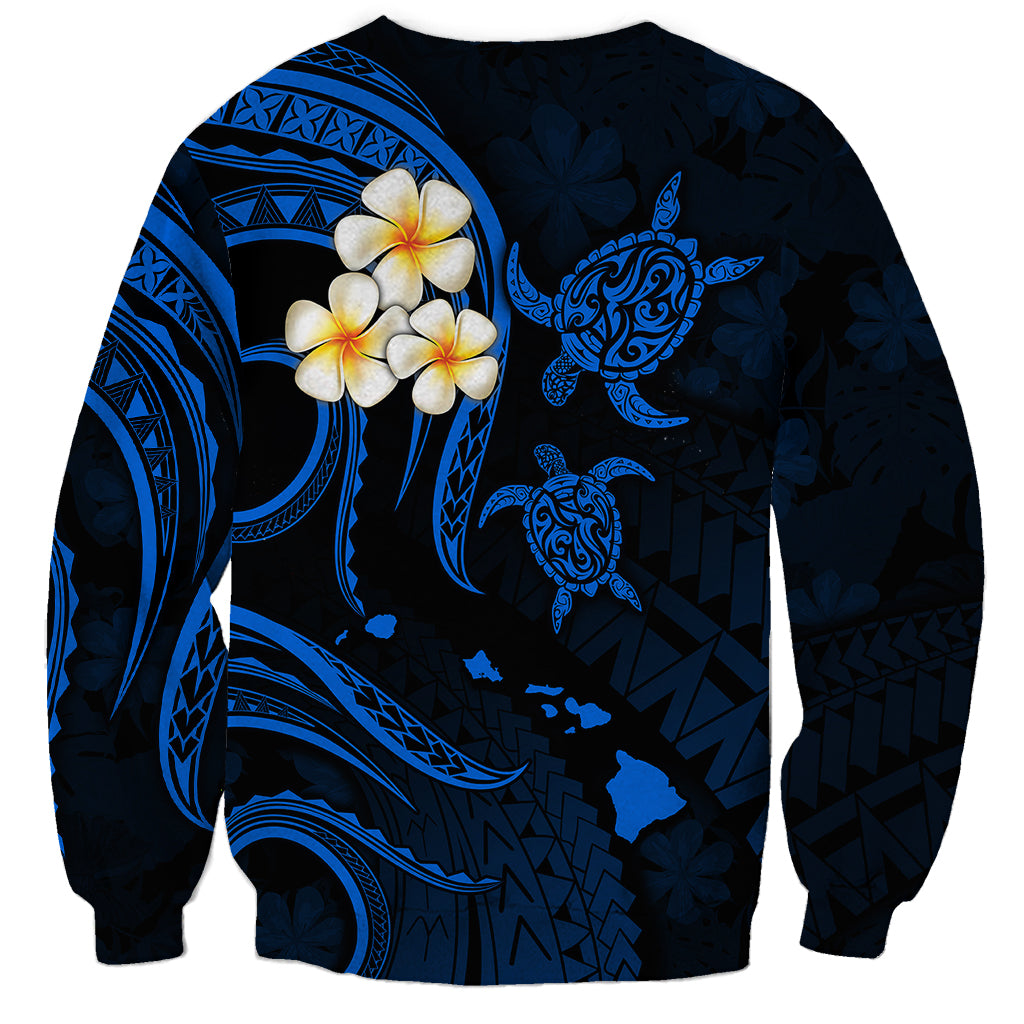 Hawaii Sweatshirt Niihau Islands Polynesian Sunset Plumeria Blue Vibe LT9 - Polynesian Pride