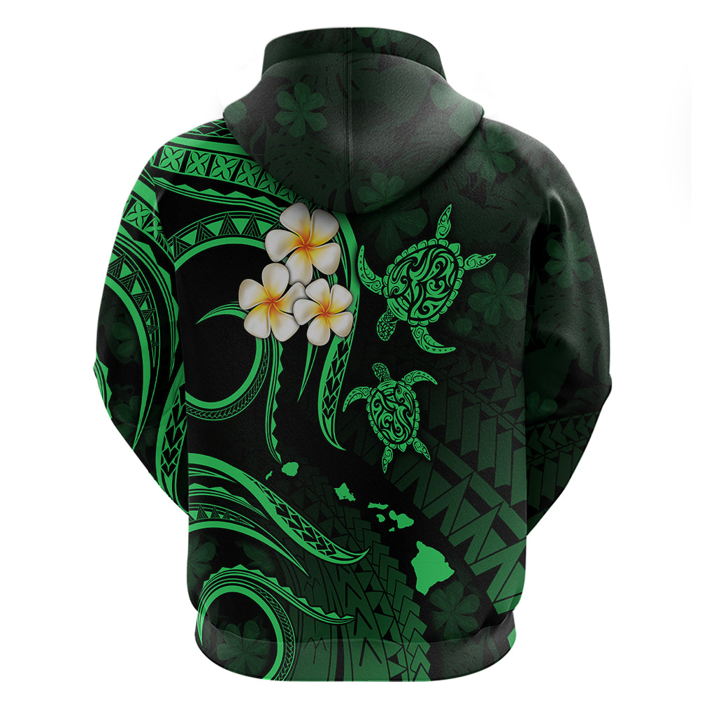 Hawaii Hoodie Niihau Islands Polynesian Sunset Plumeria Green Vibe LT9 - Polynesian Pride