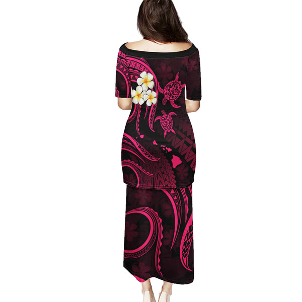 Hawaii Summer Puletasi Dress Mix Polynesian Green LT6 main image 1