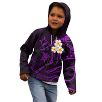 Polynesian Hawaii Kid Hoodie Niihau Islands with Pacific Plumeria Purple Vibe LT9 - Polynesian Pride