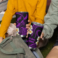 Hawaii Ni'ihau Islands Pacific Plumeria Tumbler Cup Purple Polynesian Tattoo