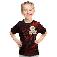Polynesian Hawaii Kid T Shirt Niihau Islands with Pacific Plumeria Red Vibe LT9 Red - Polynesian Pride