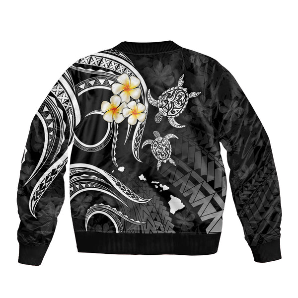 Personalised Molokai Hawaii Baseball Jacket Polynesian Tattoo and Pacific Plumeria Blue Vibe LT9 main image 1