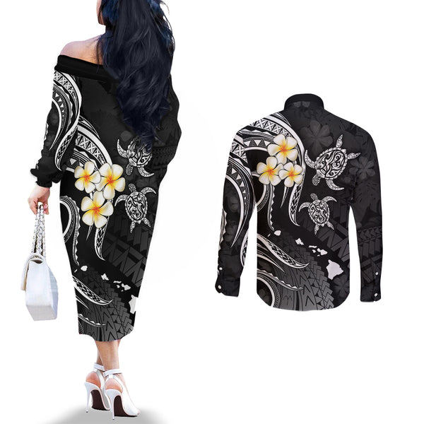 Personalised Kahoolawe Hawaii Long Sleeve Shirt Polynesian Tattoo and Pacific Plumeria White Vibe LT9 main image 1