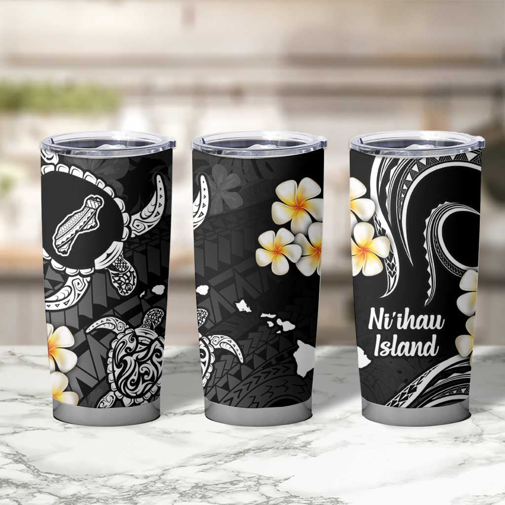 Hawaii Ni'ihau Islands Pacific Plumeria Tumbler Cup White Polynesian Tattoo