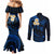 Hawaii Couples Mermaid Dress and Long Sleeve Button Shirts Molokai Islands Polynesian Sunset Plumeria Blue Vibe LT9 - Polynesian Pride