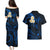 Hawaii Couples Puletasi Dress and Hawaiian Shirt Molokai Islands Polynesian Sunset Plumeria Blue Vibe LT9 - Polynesian Pride