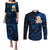 Hawaii Couples Puletasi Dress and Long Sleeve Button Shirts Molokai Islands Polynesian Sunset Plumeria Blue Vibe LT9 Blue - Polynesian Pride