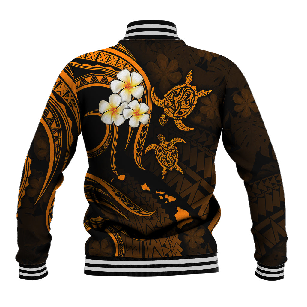 Hawaii Baseball Jacket Molokai Islands Polynesian Sunset Plumeria Gold Vibe LT9 - Polynesian Pride