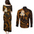 Hawaii Couples Puletasi Dress and Long Sleeve Button Shirts Molokai Islands Polynesian Sunset Plumeria Gold Vibe LT9 - Polynesian Pride