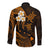 Hawaii Long Sleeve Button Shirt Molokai Islands Polynesian Sunset Plumeria Gold Vibe LT9 - Polynesian Pride