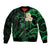 Hawaii Bomber Jacket Molokai Islands Polynesian Sunset Plumeria Green Vibe LT9 Unisex Green - Polynesian Pride